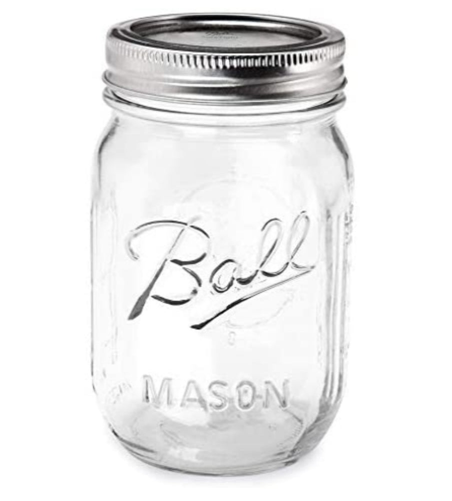 Ball Mason Jar with Lid - Regular Mouth - 16 oz